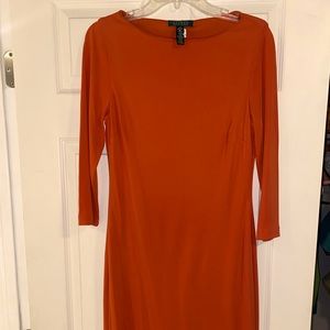 Ralph Lauren Orange 3/4 sleeve sheath dress